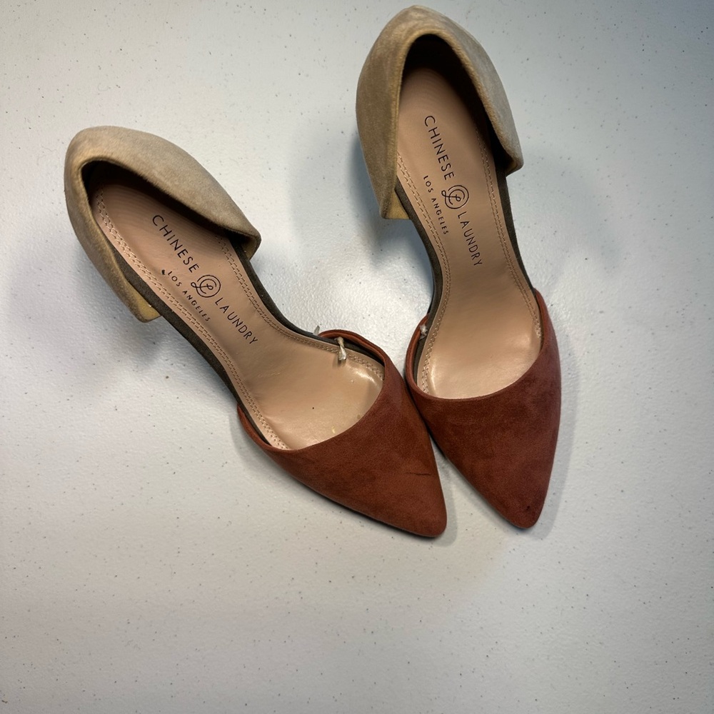 Chinese Laundry Beige and Rust Heels